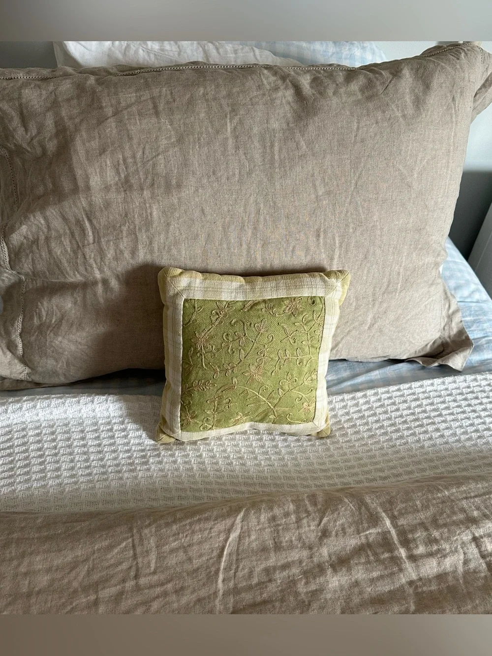 Soft pinks and greens accent pillows - Home Accents